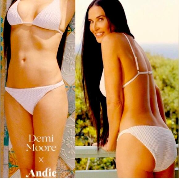 Andie Swim x Demi Moore Tropez Crochet White Bikini Bottom Medium NWT - Picture 10 of 10